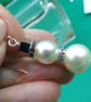 Sparkly Christmas Pearl Snowmen Earrings -  gift - Image 3