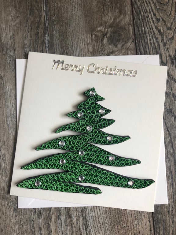 Stunning handmade quilled Christmas Tree Card