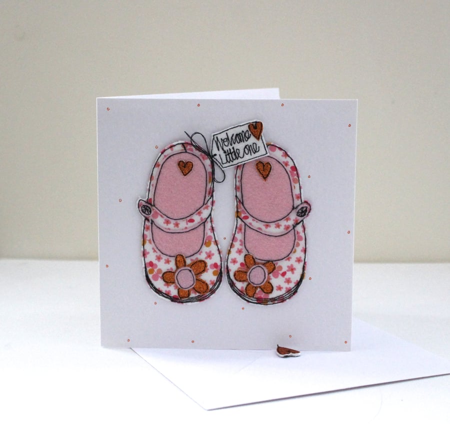 'Welcome Little One' - Handmade New Baby Card
