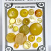 20 Vintage Mixed Yellow Buttons