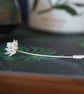 Sterling Silver Lotus Flower Brooch Pin - Handmade UK Jewellery
