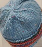 Handknit chunky wool hat col 2 Powder Blue - Image 5