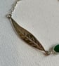 Sterling silver leaf and Green Onyx  bracelet - Image 3