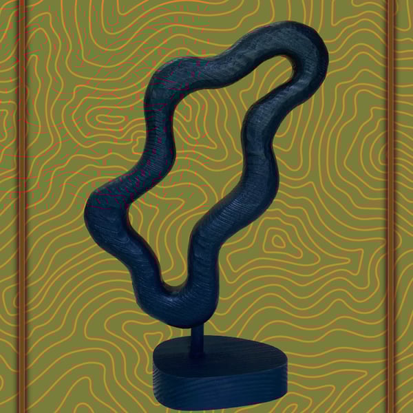 "Sprout" - abstract wooden sculpture 