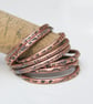 Set of 8 copper stacking rings, Oxidised thin copper rings - Image 1