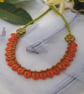 Orange leaf and chartreuse peony flower necklace - Image 1