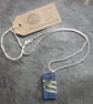 Handmade Ceramic Mackerel Pendant in blue - Image 2