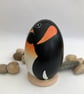 Penguin decorated wooden egg  - Image 2