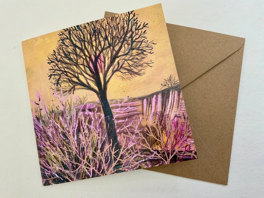 Lone Tree,  Blank Greetings Card