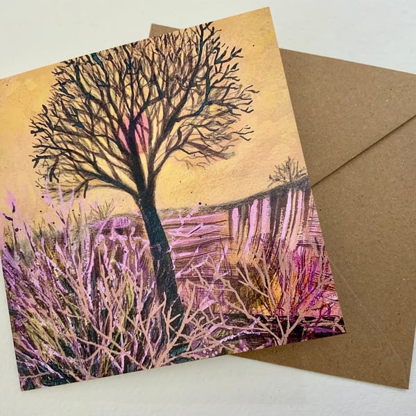 Lone Tree,  Blank Greetings Card