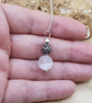 Minimalist selenite sphere pendant necklace - Image 3