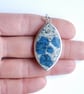 Large K2 Jasper pendant - white with blue spots - Image 3