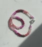 Iced Raspberry Hand Knotted Beaded Gemstone Necklace - Image 10