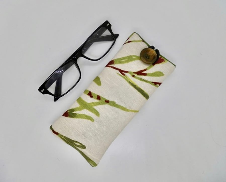 SOLD Glasses case made with linen style fabric