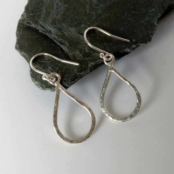 Outline Raindrop earrings sterling silver 