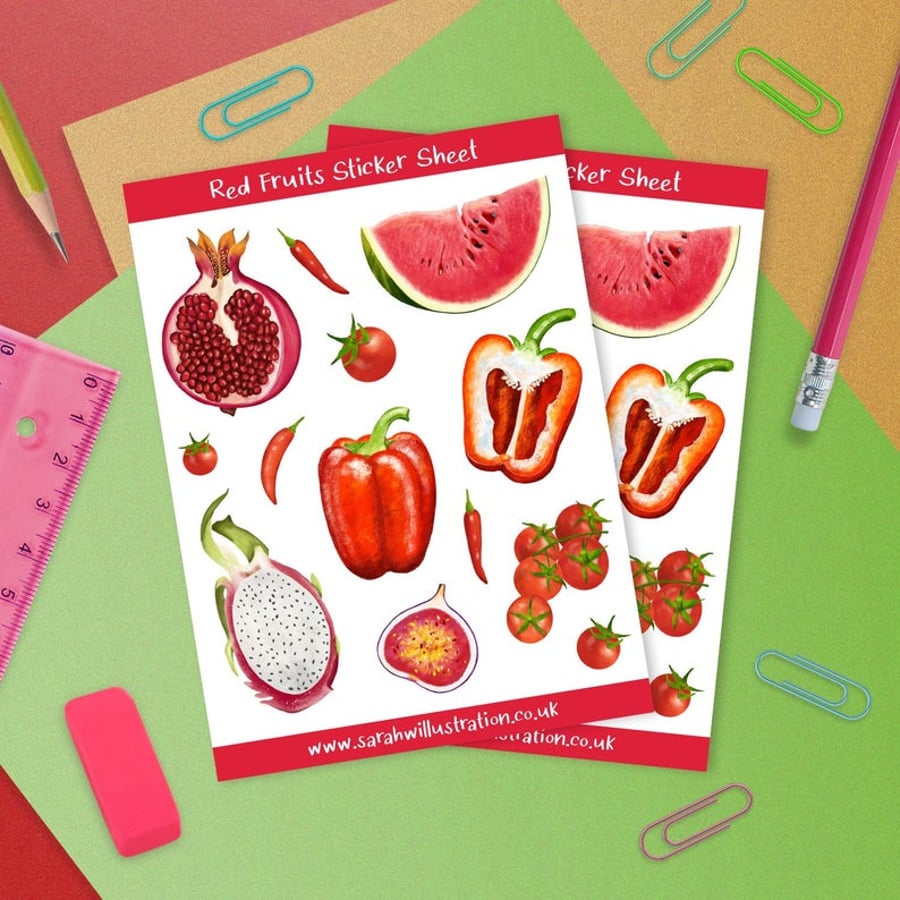 Red Fruits Sticker Sheet