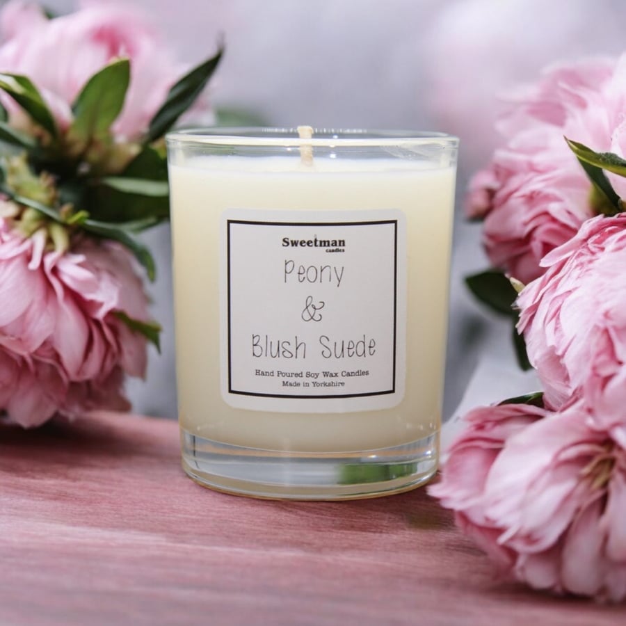 Peony & Blush Suede Candle