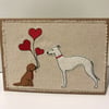 Embroidered Applique Card for Whippet and Sighthound Lovers 