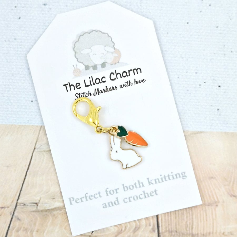 Bunny and Carrot Stitch Marker 