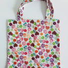 Gift bag, reusable gift bag, Birthday gift bag, hearts, butterflies, floral 
