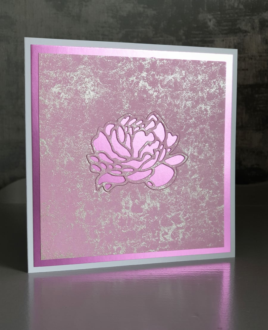 Pink & Pearl Flower Card