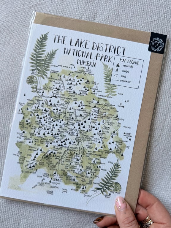 The Lake District Map Greetings Card