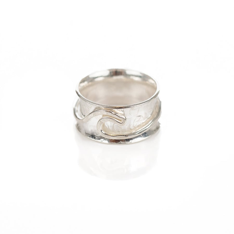 Silver Wave Spinner Ring