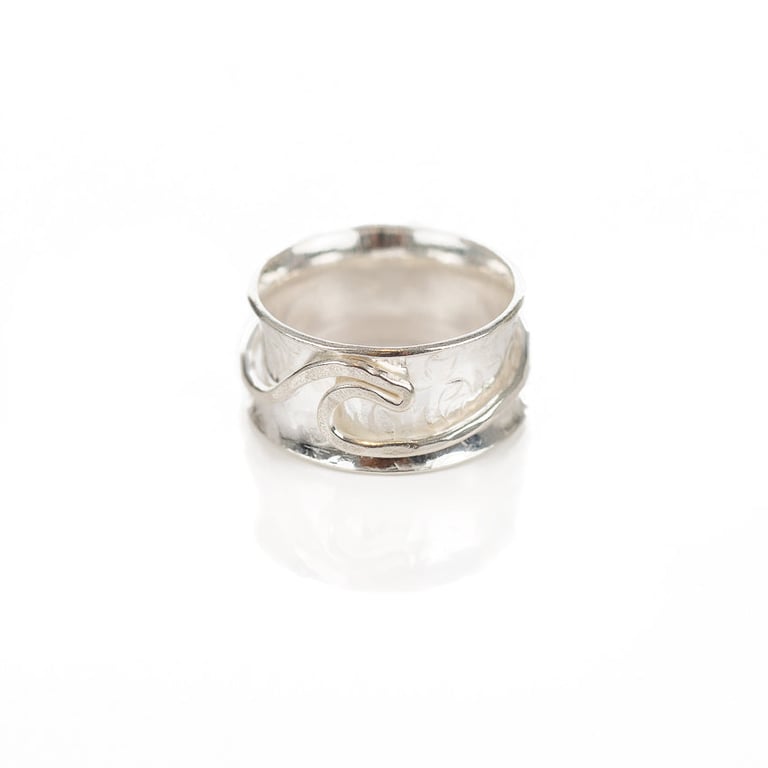 Silver Wave Spinner Ring