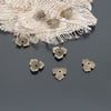 10mm three-leave bronze bead caps   - 2pcs