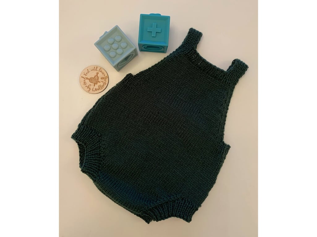 25% OFF Sample Sale. IN STOCK Handknitted Fall Duo Baby Romper Suit - 3-6 months