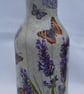 Handmade Lavender Decoupaged Recycled Bottle Lamp  - Image 4