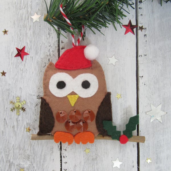 owl decoration, owl ornament, owl lovers gift, Christmas tree decoration, bird