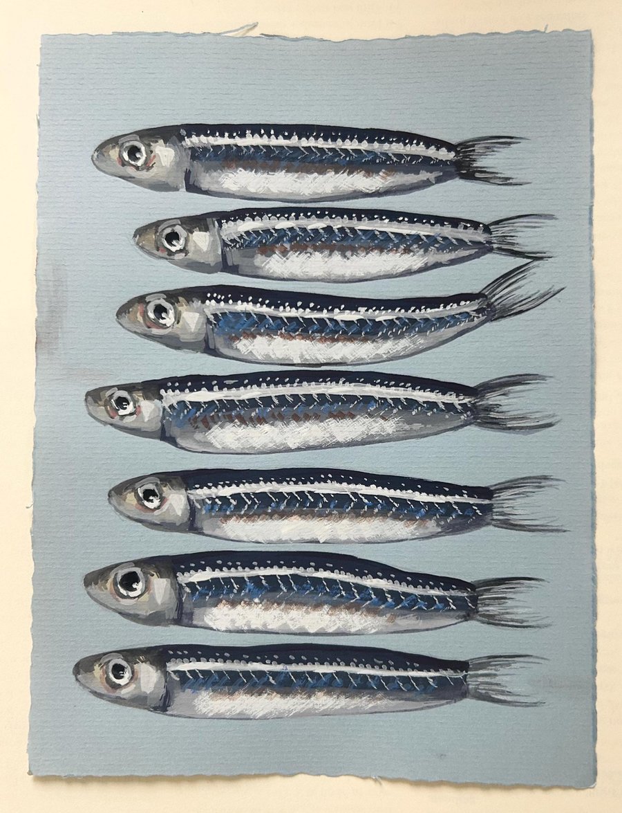 SARDINES painting in gauche, A5
