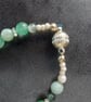 Green and white gemstone necklace featuring Aventurine and Green Jade - Image 3