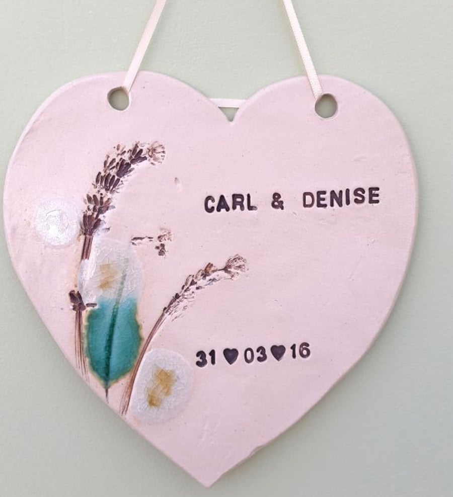 Personalised Ceramic Heart Plaque