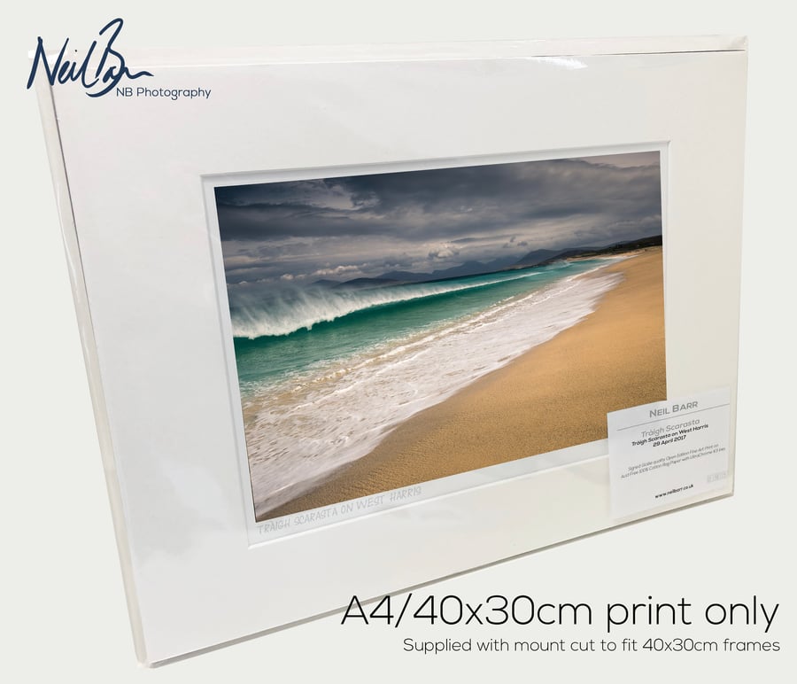 Scarasta Beach West Harris Outer Hebrides Scotland - A4 (40x30cm) Unframed Print