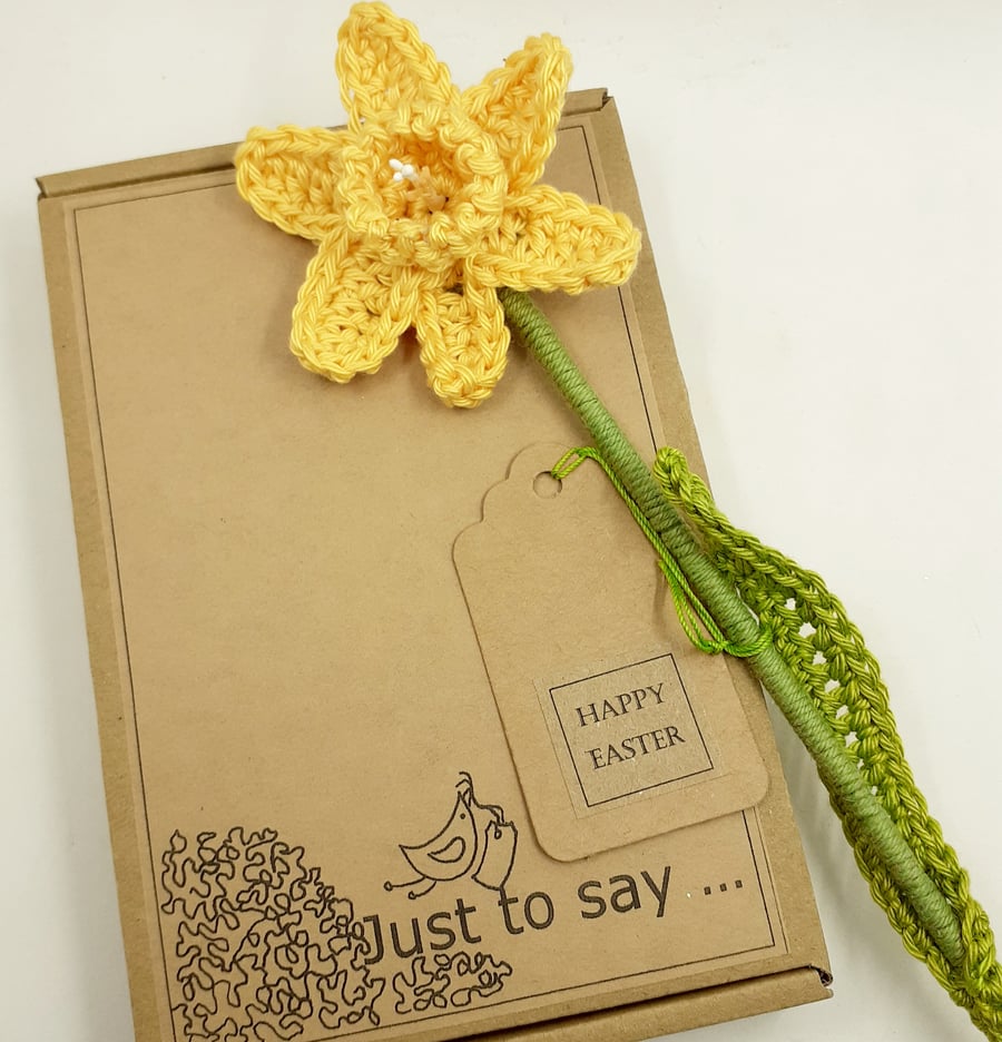 Crochet Daffodil - Alternative to a Greetings Card 