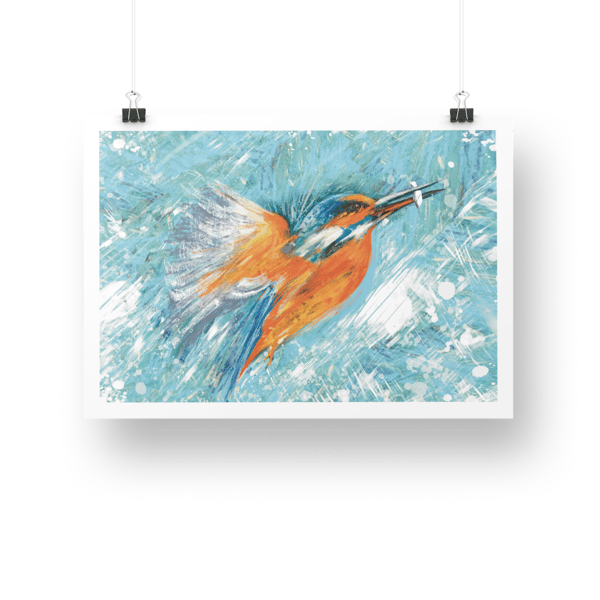 Bird artwork Kingfisher art print bird art