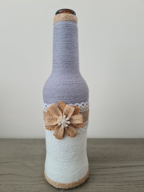 Yarn wrapped bottle ornament