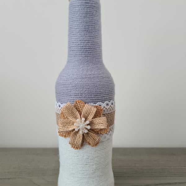 Yarn wrapped bottle ornament