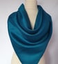 Vintage sari silk double sided triangular scarf. Turquoise Lilac Black - Image 5