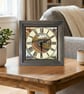 Vintage Style Steam Train Viaduct Scene Square Wooden Wall Clock -Handmade 8x8"