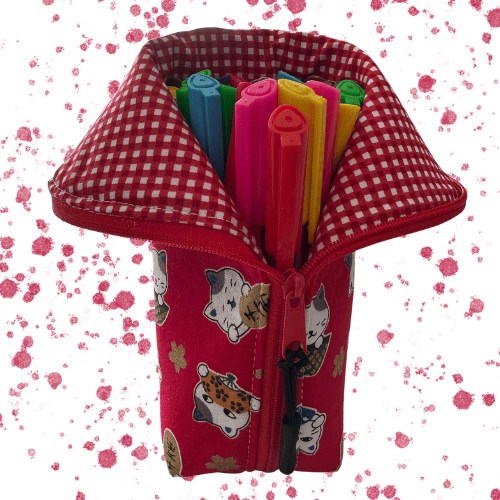 Handmade Fabric Stand Up Tool Case - Pencil Storage - Tool Pouch