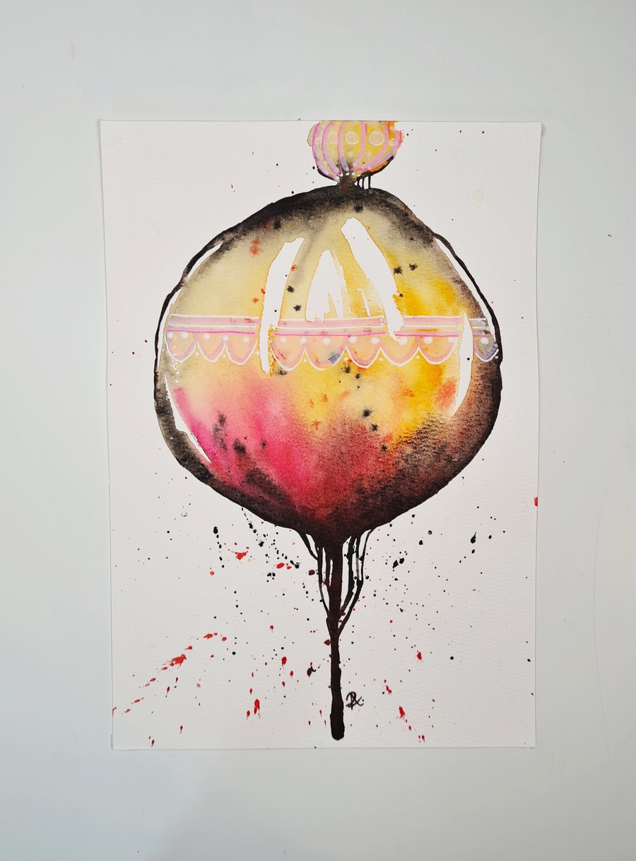 Original Watercolour Painting, Semi-Abstract Flower Artwork, Unique Wall Art