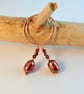 Pearl & Garnet Rose Vermeil Hoop Earrings, Birthday, Anniversary, Gifts For Her - Image 2