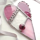 Stained Glass Patchwork Heart - Rose Pink