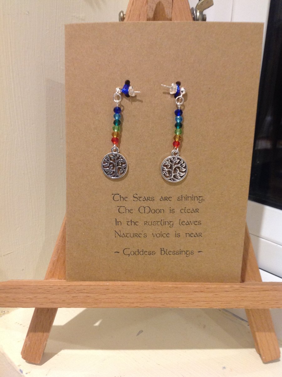 Greetings card with earrings attached