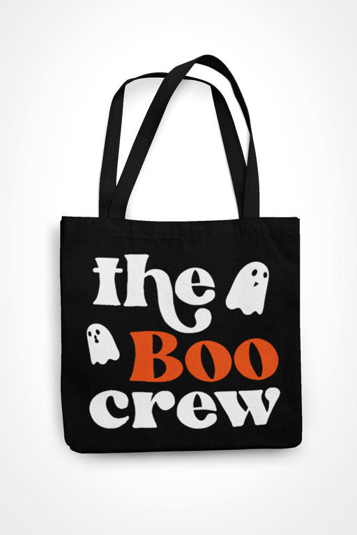 The BOO Crew Tote Bag -Halloween Ghost themed Shopping Bag