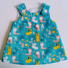 Dress, 3-6 months, Summer dress, A Line dress, pinafore dress, woodland creature