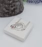 Fine Silver and Red Crystal Diamond Shape Flower Necklace - Image 5